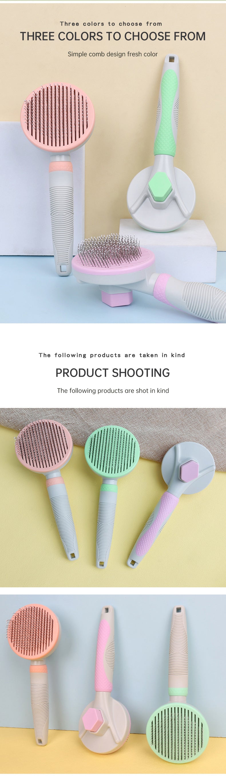Self-Cleaning Pet Grooming Brush for Dogs & Cats