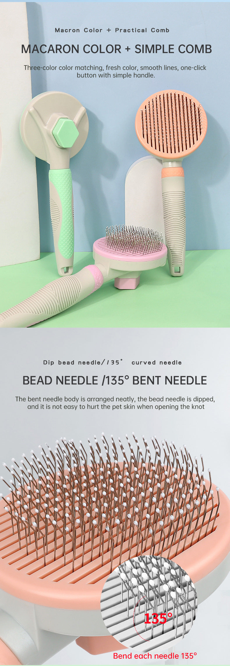 Self-Cleaning Pet Grooming Brush for Dogs & Cats
