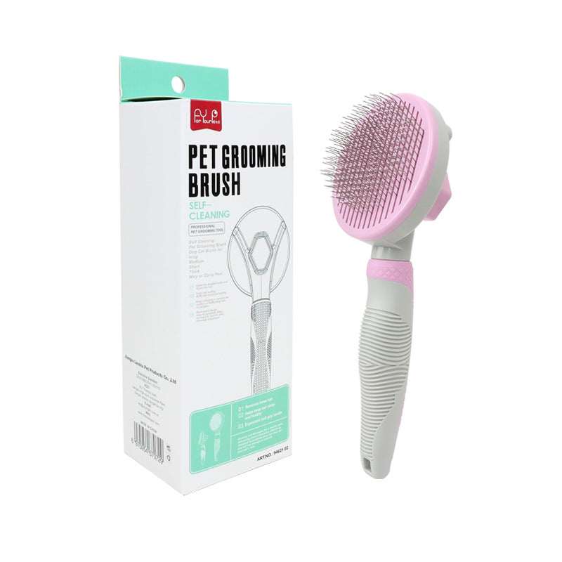 Self-Cleaning Pet Grooming Brush for Dogs & Cats